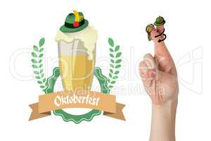 Composite image of oktoberfest character fingers