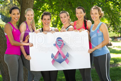 Composite image of breast cancer awareness message