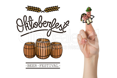 Composite image of oktoberfest character fingers