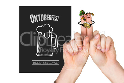 Composite image of oktoberfest character fingers