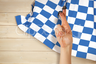 Composite image of oktoberfest character fingers