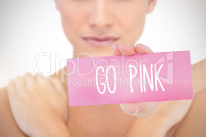 Go pink against white background with vignette