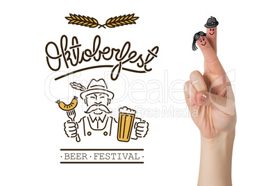 Composite image of oktoberfest character fingers