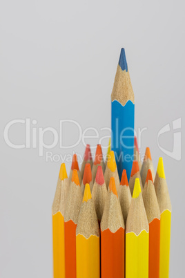 collection of colored wooden pencils.