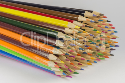 collection of colored wooden pencils.