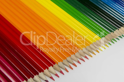 collection of colored wooden pencils.