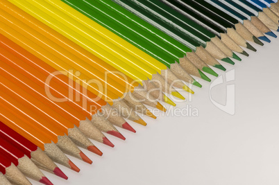 collection of colored wooden pencils.