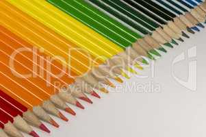 collection of colored wooden pencils.