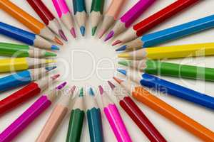 Abstract composition of wooden pencils