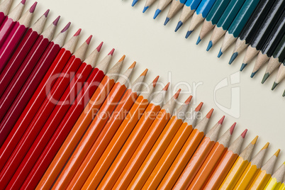 Abstract composition of wooden pencils