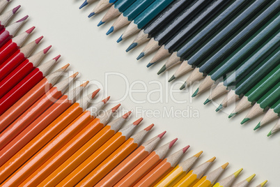 Abstract composition of wooden pencils