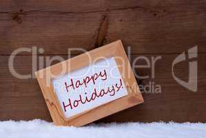 Christmas Card With Picture Frame, Happy Holidays, Snow