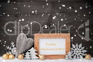 Golden Gray Decoration,Snow,Weihnachten Mean Christmas,Snowflake