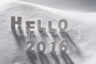 White Christmas Word Hello 2016 On Snow