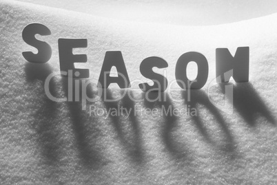 White Word Season On Snow