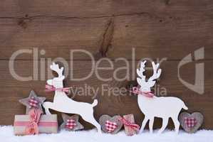 Christmas Decoration, Reindeer Couple In Love