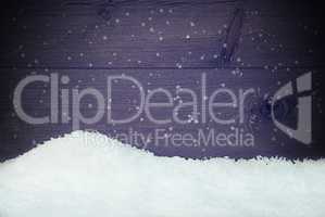 Wooden Background With Snow, Vintage Style, Snowflakes