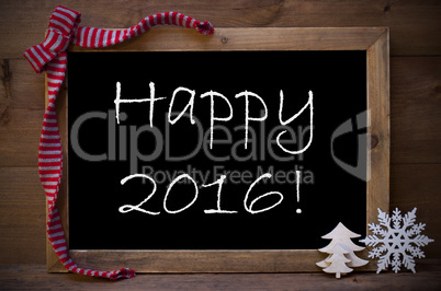 Chalkboard With Christmas Decoration Happy 2016