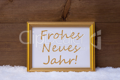 Frame With Frohes Neues Jahr Mean Happy New Year, Snow