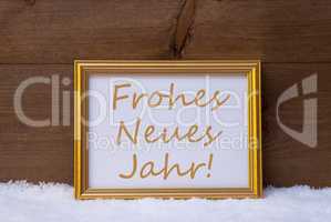 Frame With Frohes Neues Jahr Mean Happy New Year, Snow