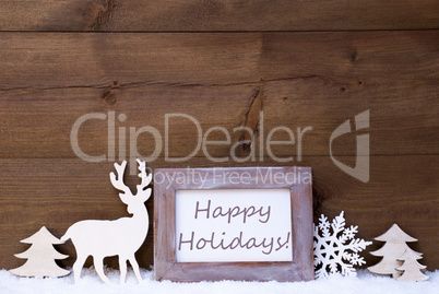 Shabby Chic Christmas Card With Happy Holidays