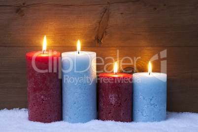 Christmas Card With Four Candles For Advent