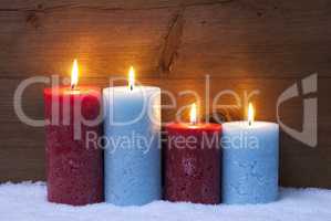 Christmas Card With Four Candles For Advent