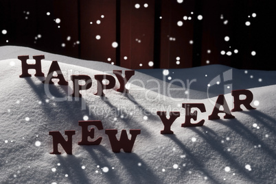 Christmas Card With Snow, Happy New Year, Snowflakes