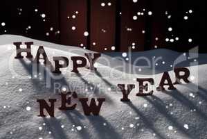 Christmas Card With Snow, Happy New Year, Snowflakes