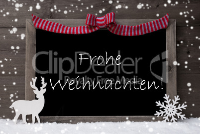 Gray Card, Snowflake, Loop, Frohe Weihnachten Mean Christmas