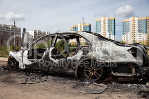 Arson fire burnt wheel car vehicle junk