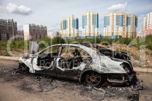 Arson fire burnt wheel car vehicle junk