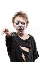 Screaming walking dead zombie child boy halloween horror costume