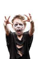 Screaming walking dead zombie child boy halloween horror costume