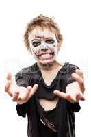 Screaming walking dead zombie child boy halloween horror costume