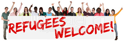 Refugees welcome Flüchtlinge willkommen Willkommenskultur Mensc