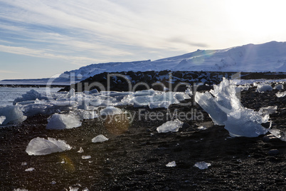 Ice blocks at glacier lagoon Jokulsarlon, Iceland