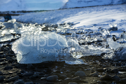 Ice blocks at glacier lagoon Jokulsarlon, Iceland