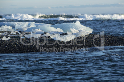 Ice blocks at glacier lagoon Jokulsarlon, Iceland