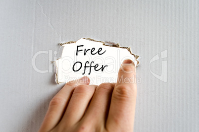Free offer text concept