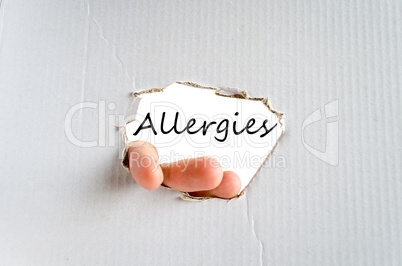 Allergies text concept