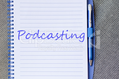 Podcasting text concept