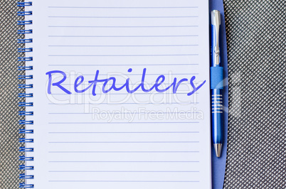 Retailers text concept
