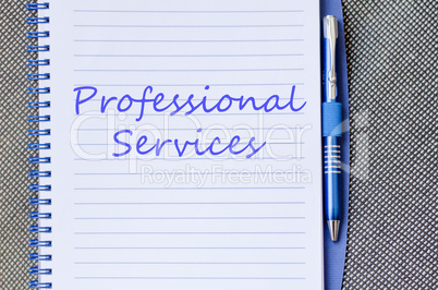 Professional services text concept