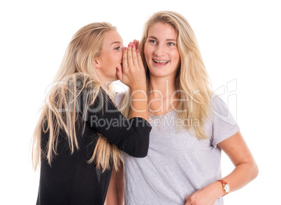 2 blonde Freundinnen tuschen