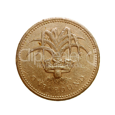 Retro look One Pound coin