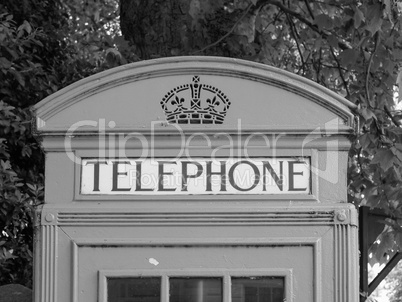 Black and white Red phone box in London