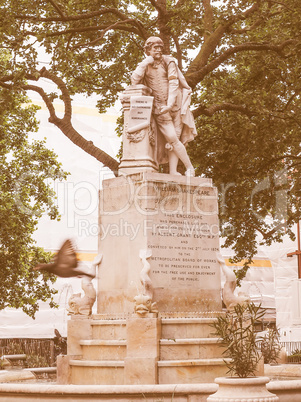 Retro looking Shakespeare statue in London