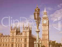 Retro looking Houses of Parliament in London