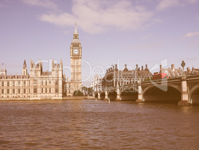 Retro looking Houses of Parliament in London